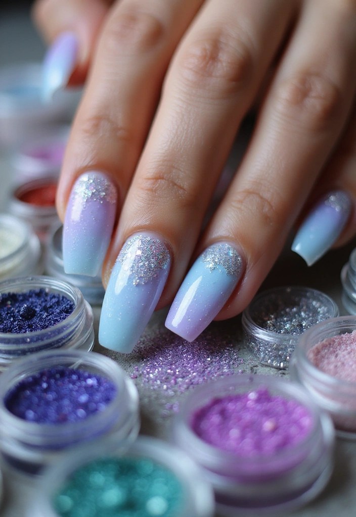 10 Aura Nails Tricks You Can Master at Home (Even If You're a Beginner!) - 4. Add a Touch of Glitter