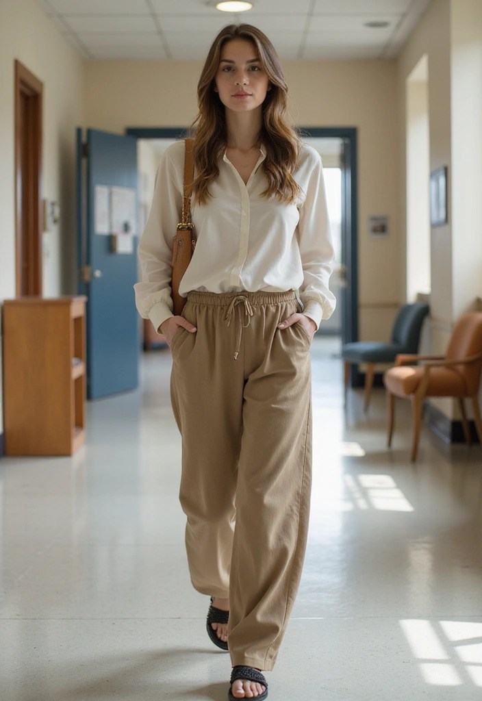 10 Stylish Back to School Looks for Moms That Will Turn Heads (You Won't Believe #5!) - 4. Comfy and Classy with Wide-Leg Pants