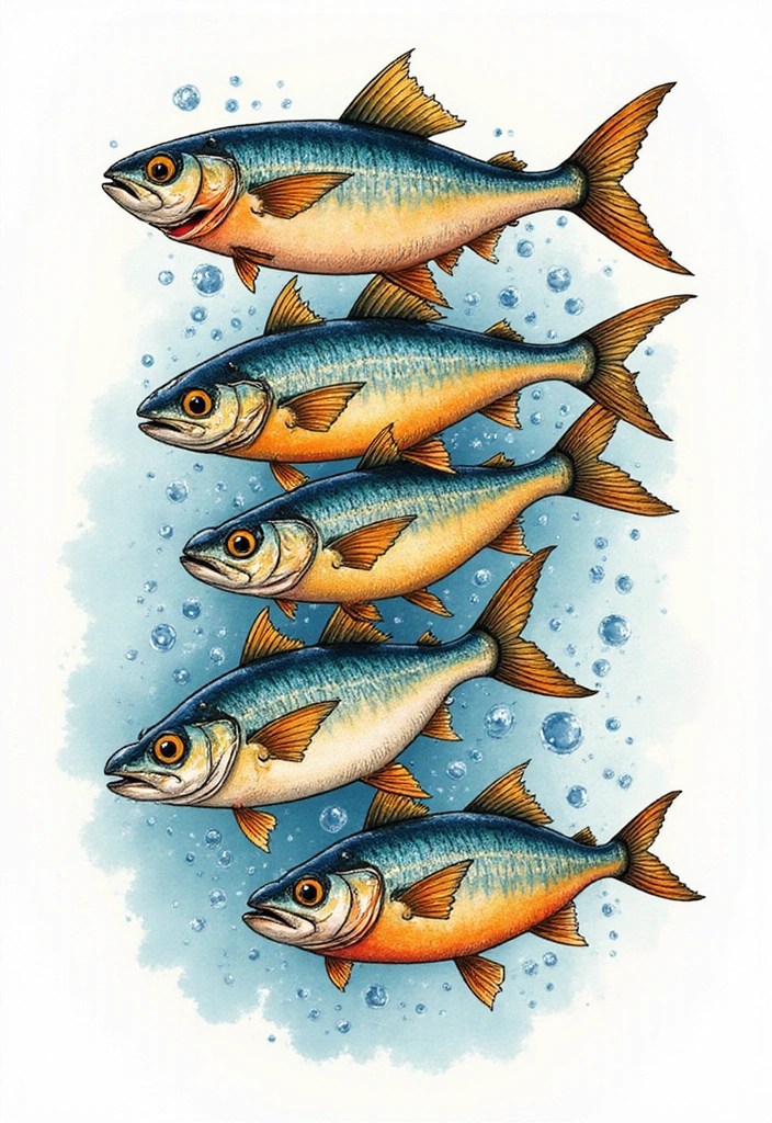 11 Sardine Tattoos That'll Make You Rethink Fishy Ink (You Won't Believe #5!) - 2. Playful Sardine School