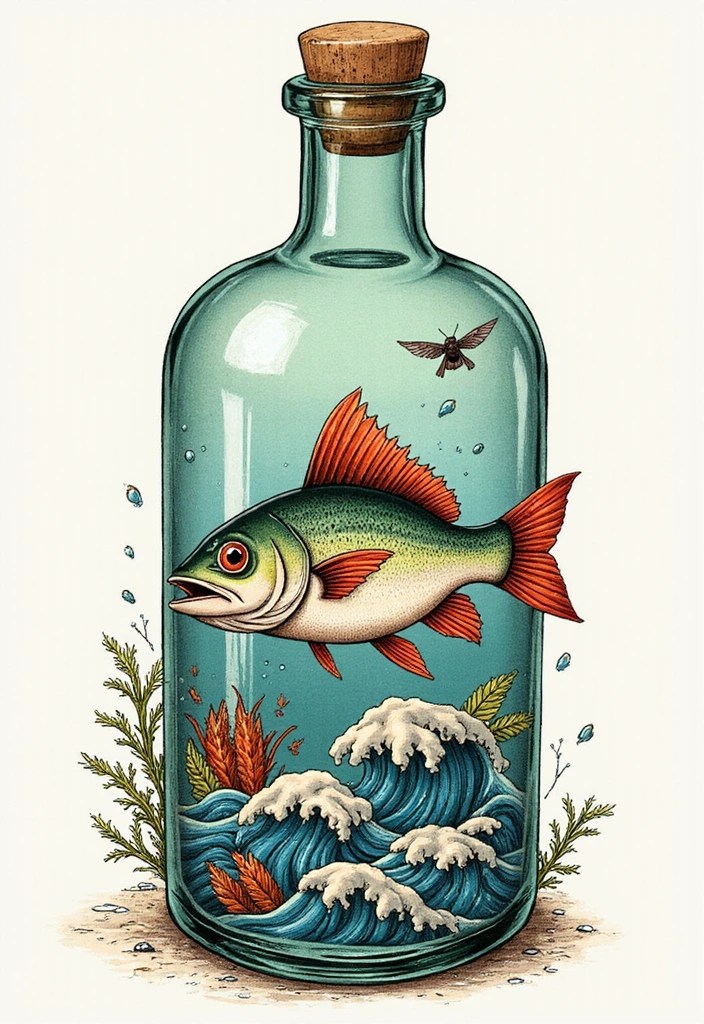 11 Sardine Tattoos That'll Make You Rethink Fishy Ink (You Won't Believe #5!) - 5. Sardine in a Bottle