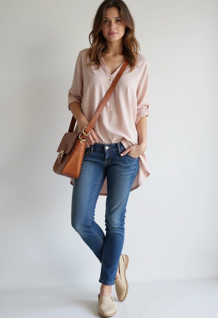 15 Affordable Women's Outfit Ideas Under $50 That Will Make You Look Like a Million Bucks! - 8. Flowy Tunic and Slim-Fit Jeans