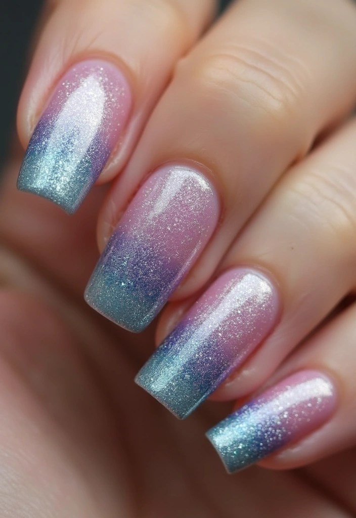 15 Chic French Nail Art Inspirations That Will Make Heads Turn! - 14. Sparkly Gradient French Tips