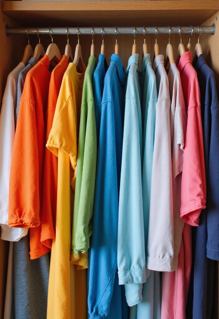 15 Decluttering Hacks for Your Closet That Will Change Everything (You'll Thank Us!) - 3. Sort by Color