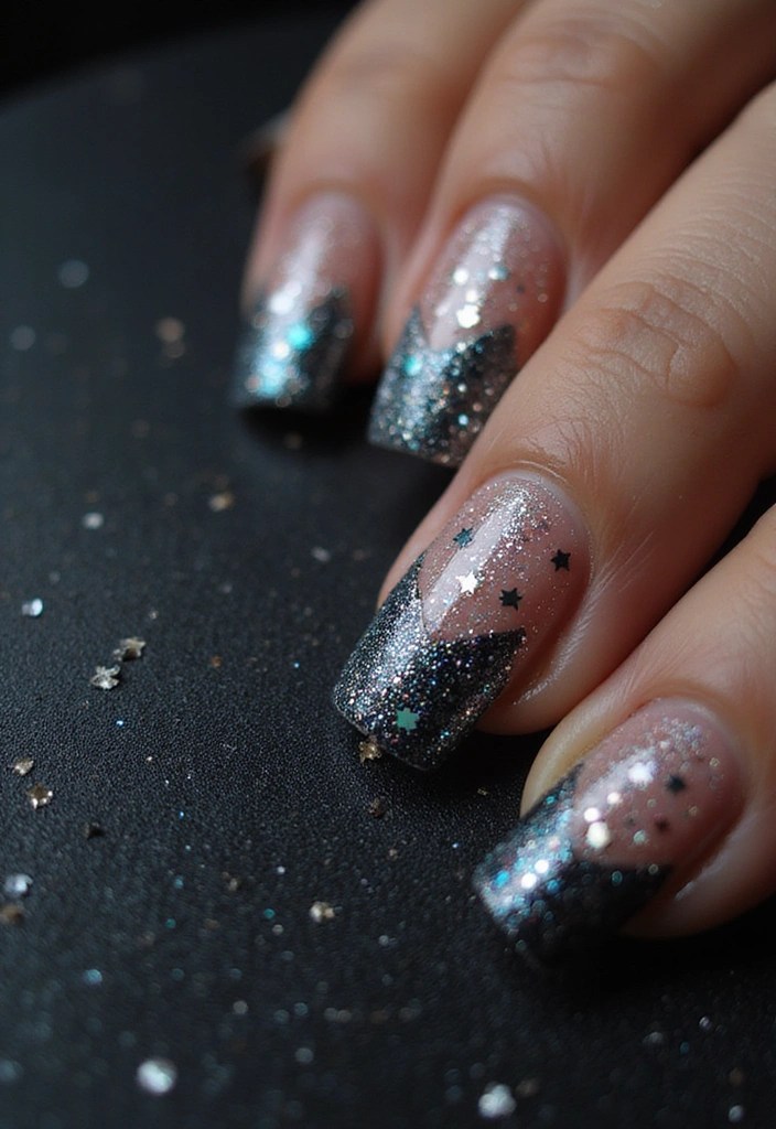 15 Gorgeous Star Nails You Can DIY at Home (Your Friends Will Be Amazed!) - 7. Twinkling Foil Stars
