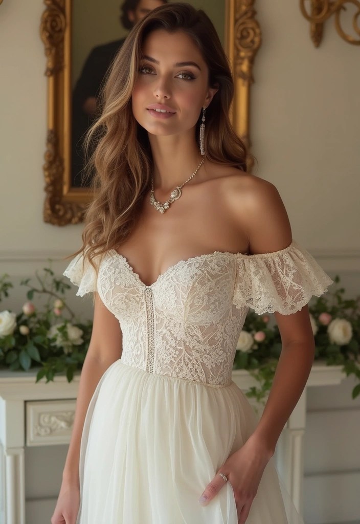 15 Must-Have Lacy Dresses to Transform Your Wardrobe (Don't Miss #8!) - 14. Elegant Off-Shoulder Lace Dress