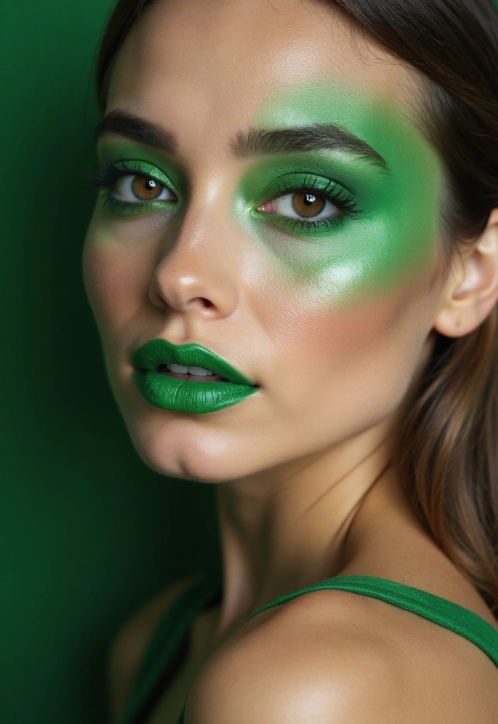 7 Step-by-Step Tutorials for Vibrant Monochromatic Makeup (Transform Your Look!) - 4. Glamorous Green