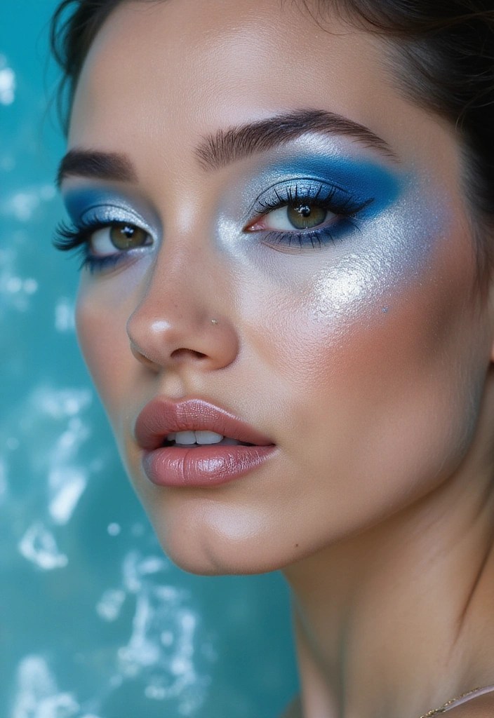 Dive into Dark Fantasy: 15 Siren-Inspired Beauty Looks You Must Try! - 7. Glimmering Ocean Tides