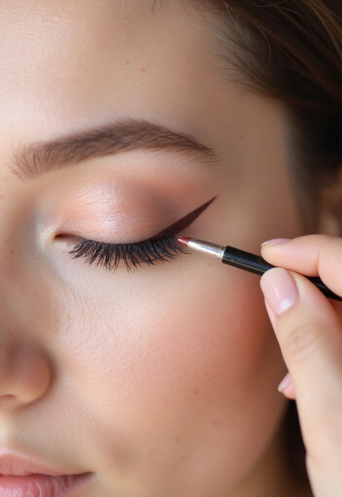 Dusty Rose Eyeshadow Tutorial for a Soft Glam Look - Step 6: Eyeliner Magic