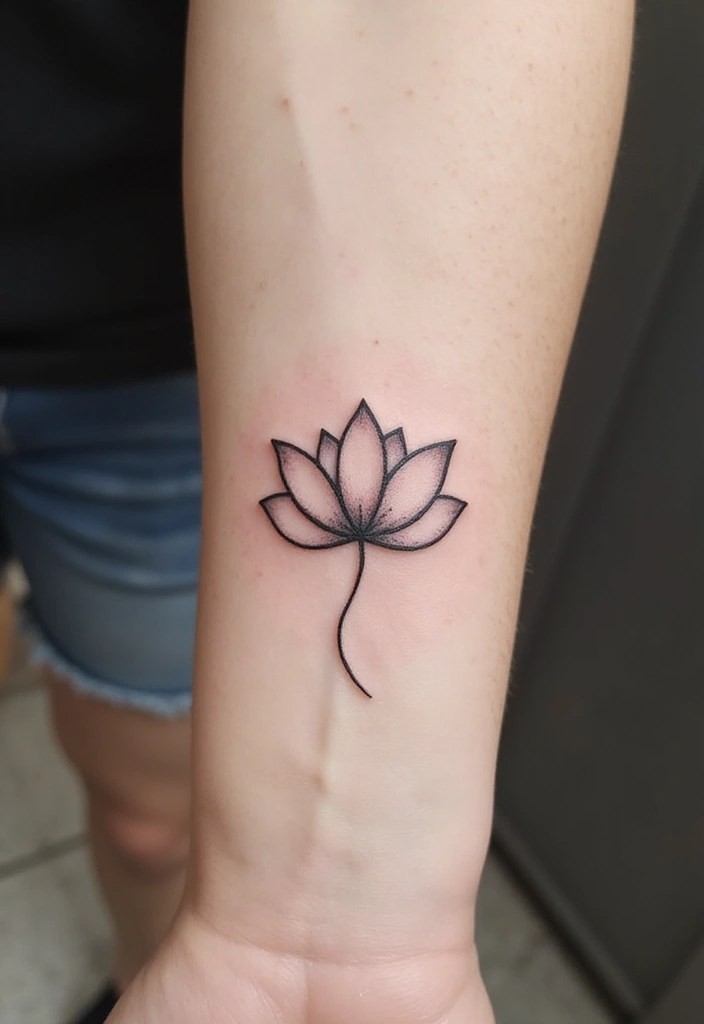 Minimalist Tattoos with Hidden Meanings: Designs That Speak Volumes - 10. The Lotus Flower