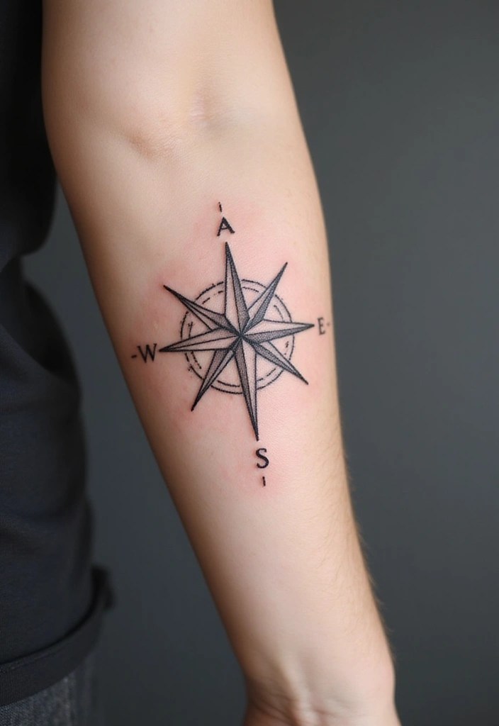Minimalist Tattoos with Hidden Meanings: Designs That Speak Volumes - 5. The Compass
