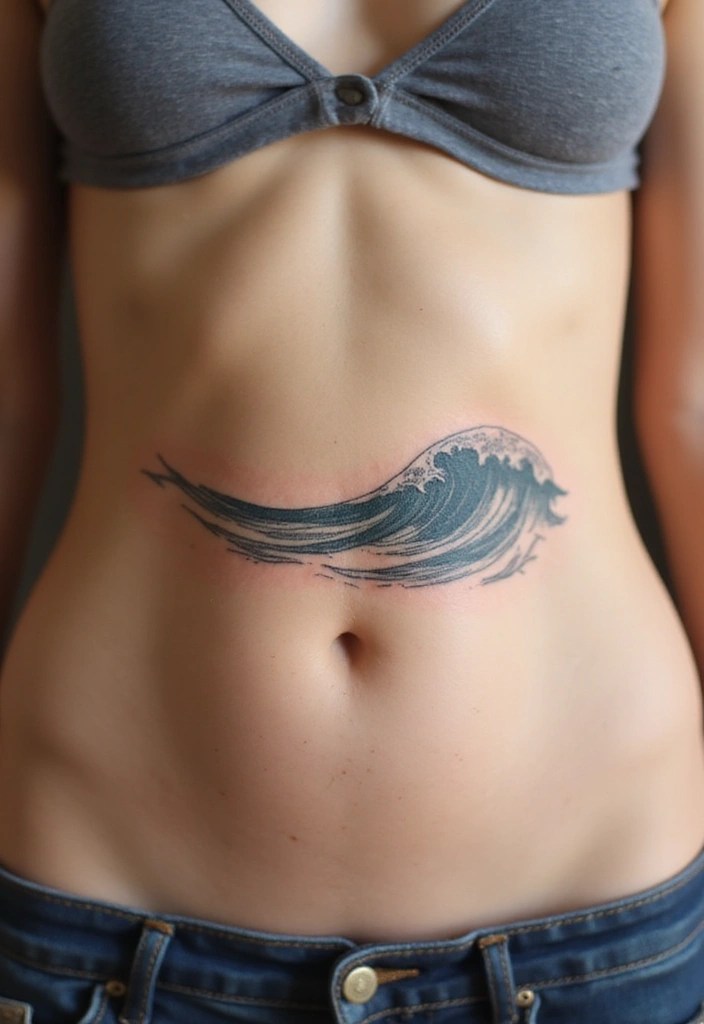 Minimalist Tattoos with Hidden Meanings: Designs That Speak Volumes - 7. The Wave