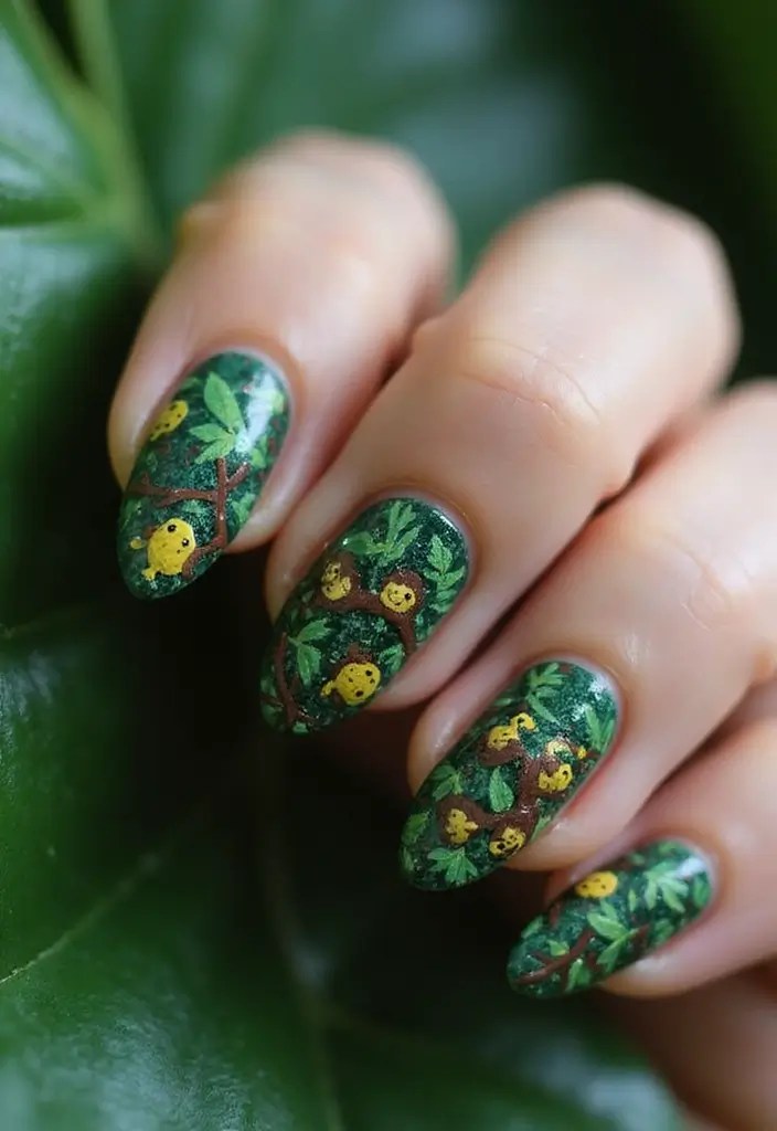 10 Wild Monkey Nails Designs You Need to Try Before They're Gone! - 2. Jungle Vibes