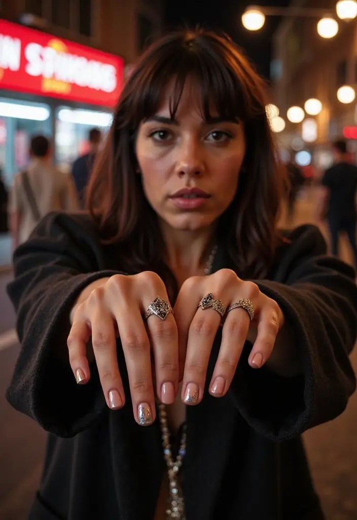 15 Trendy Nail Art & Mini Tattoo Combos You’ll Regret Not Trying - 11. Edgy Metallics