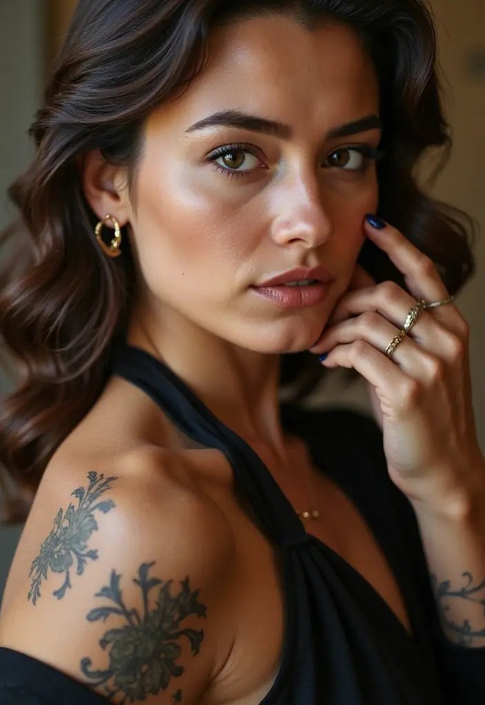 15 Trendy Nail Art & Mini Tattoo Combos You’ll Regret Not Trying - 6. Vintage Glam