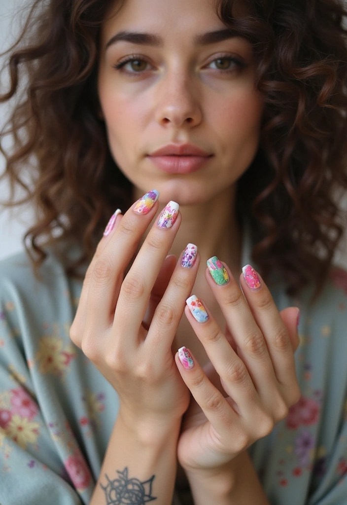 15 Trendy Nail Art & Mini Tattoo Combos You’ll Regret Not Trying - 9. Artistic Abstracts
