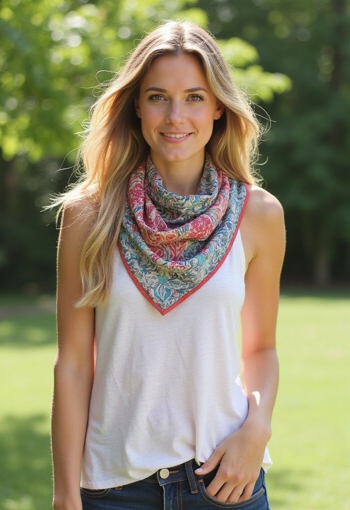 3 Stylish No-Sew Scarf-to-Top DIYs You’ll Love - 1. The Chic Halter Neck Scarf Top