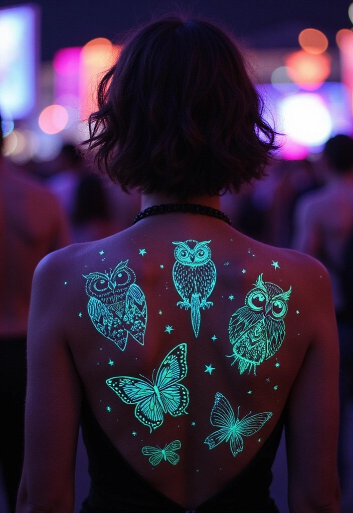 DIY Glow-In-The-Dark Body Art for Festival Nights - 4. Whimsical Animals