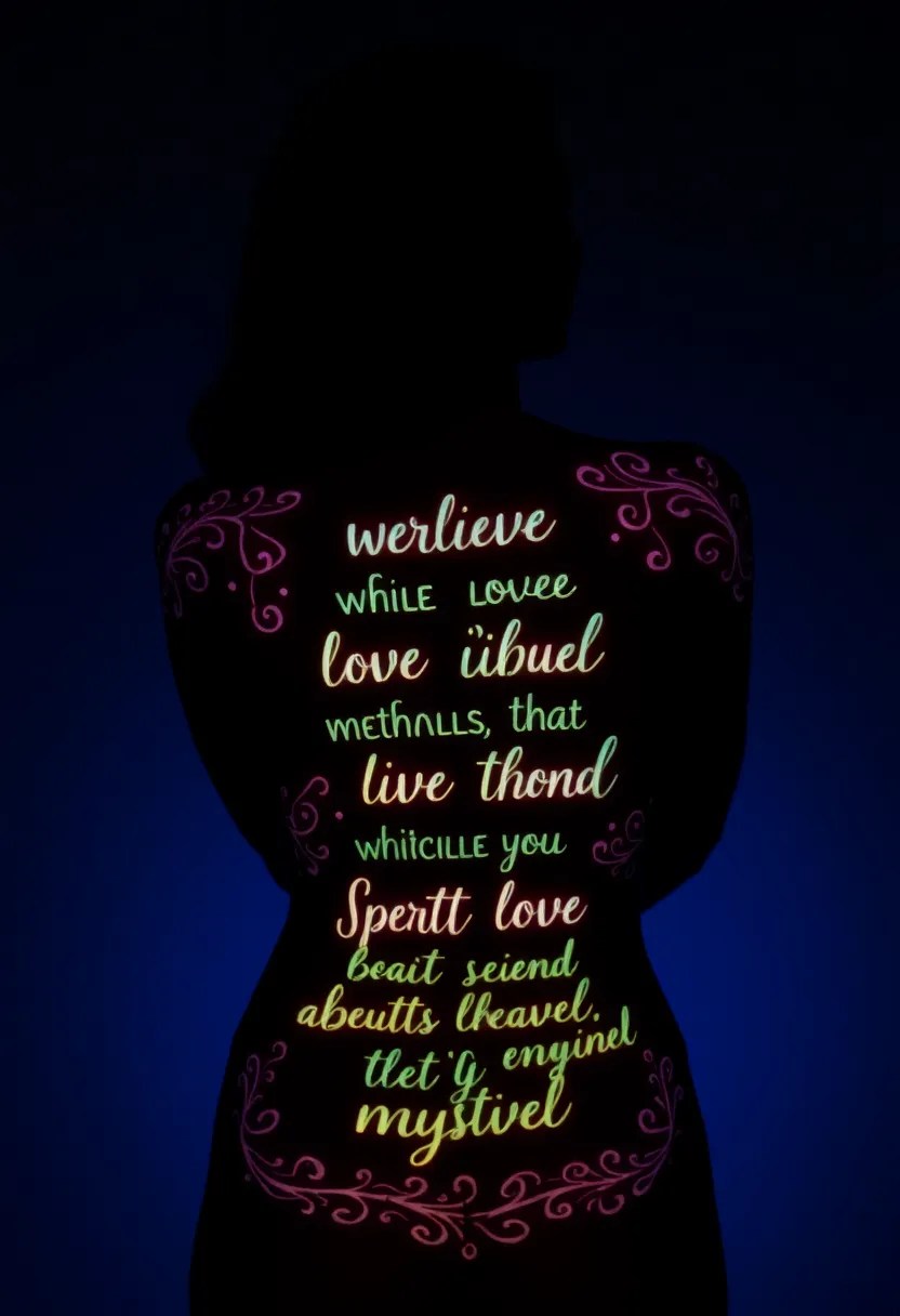 DIY Glow-In-The-Dark Body Art for Festival Nights - 8. Artistic Quotes