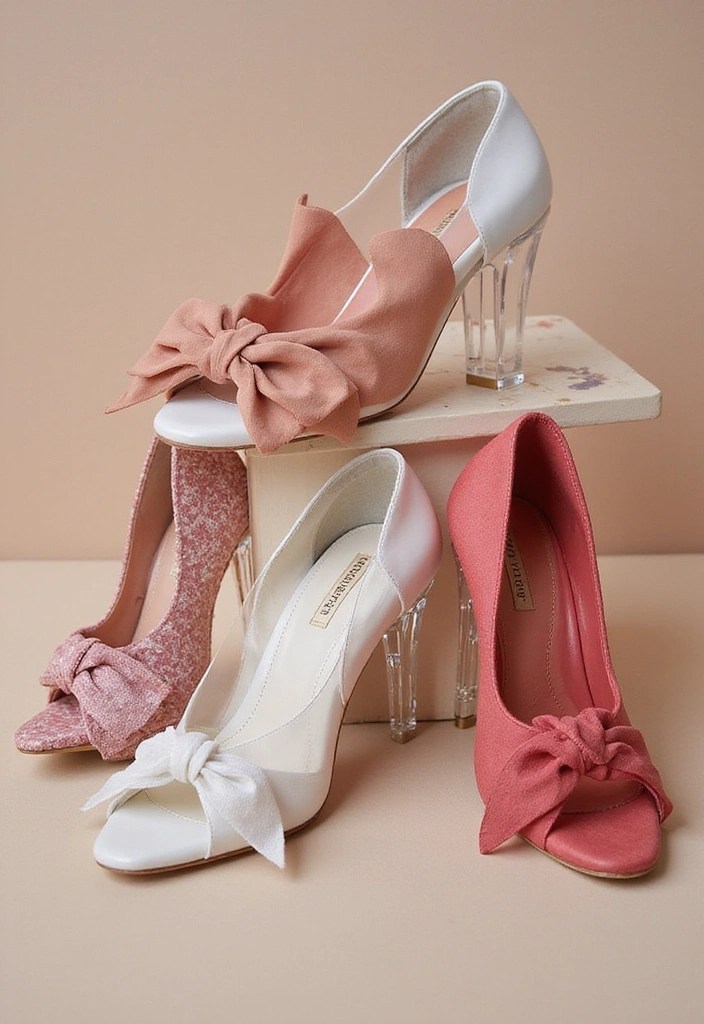 Lucite Heels with a Twist: 15 Ribbon Ideas That Would Make Marilyn Monroe Proud! - 13. Mixed Materials