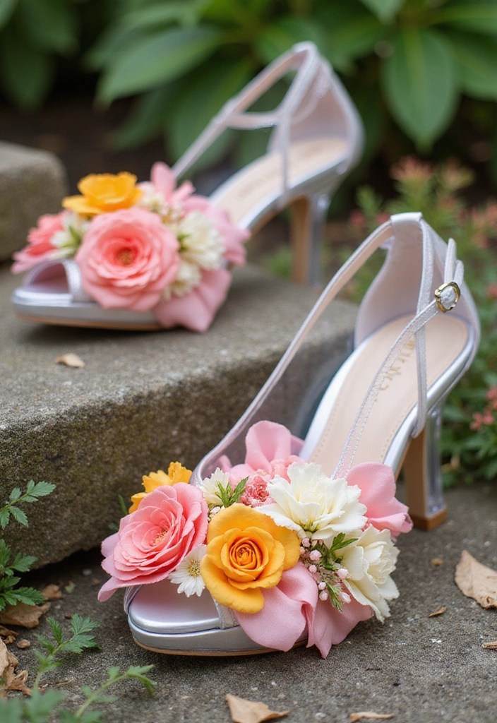 Lucite Heels with a Twist: 15 Ribbon Ideas That Would Make Marilyn Monroe Proud! - 6. Floral Ribbons