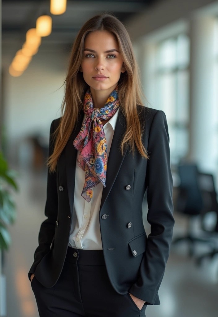 One Scarf, 8 Chic Looks: Master Capsule Styling in Minutes - Look 4: The Office Power Move