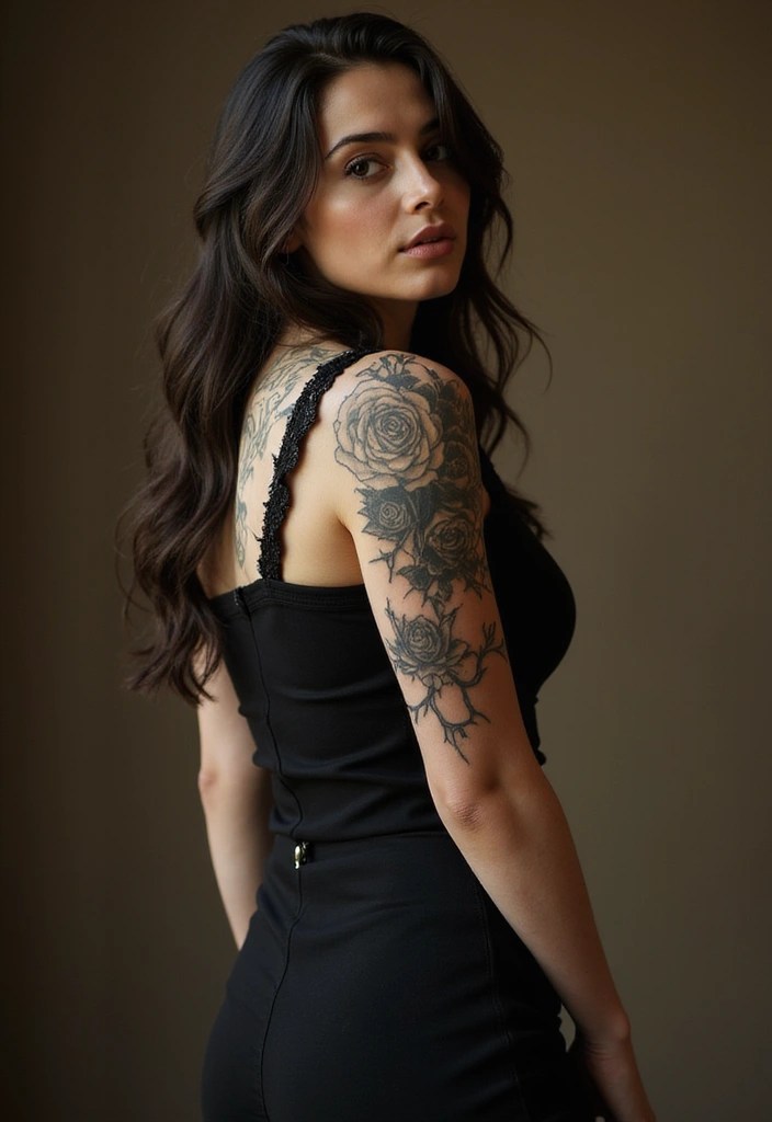 15 Dark Ornamental Tattoos That Make a Bold Statement (You Won't Believe #5!) - 3. Dark Florals