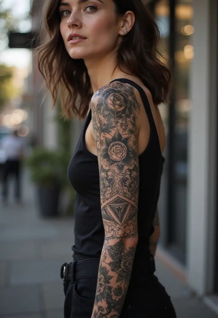 15 Dark Ornamental Tattoos That Make a Bold Statement (You Won't Believe #5!) - 8. Statement Sleeve Tattoos