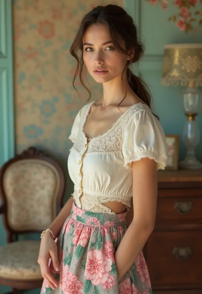 15 Stunning Date Night Skirt Ideas That Will Leave Him Speechless! 🌹 - 11. High-Waisted Skirt for Vintage Vibes