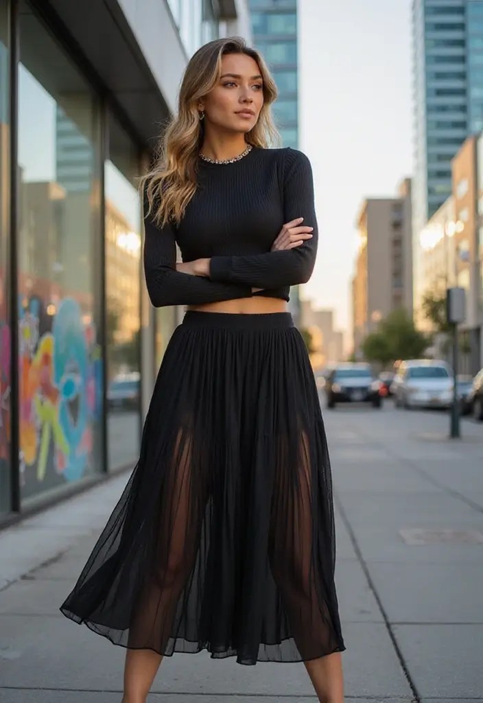 15 Stunning Date Night Skirt Ideas That Will Leave Him Speechless! 🌹 - 4. Midi Skirt with a Modern Edge