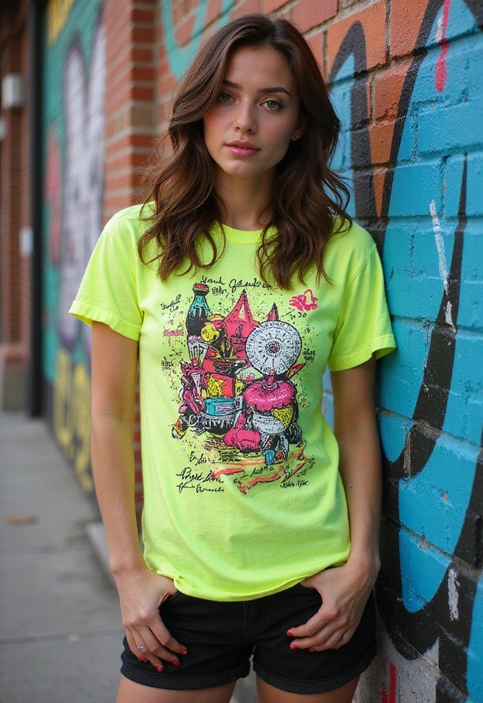 Dare to Dazzle: Neon Streetwear That Adapts to Your Every Mood! - 9. Playful Prints: Neon Graphics and Logos