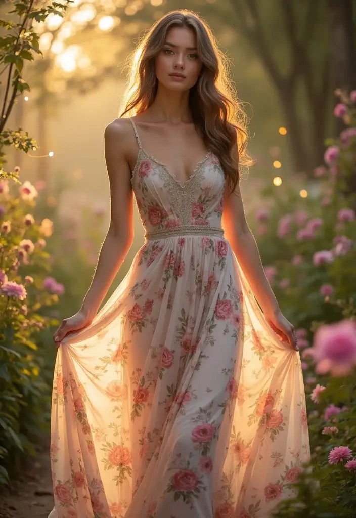 Hauntingly Elegant: Halloween Dresses That Scream Romance - 2. Enchanted Garden Gown