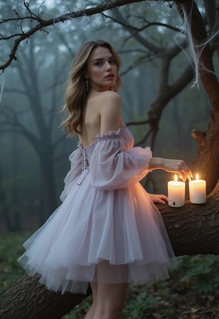 Hauntingly Elegant: Halloween Dresses That Scream Romance - 3. Ghostly Tulle Affair