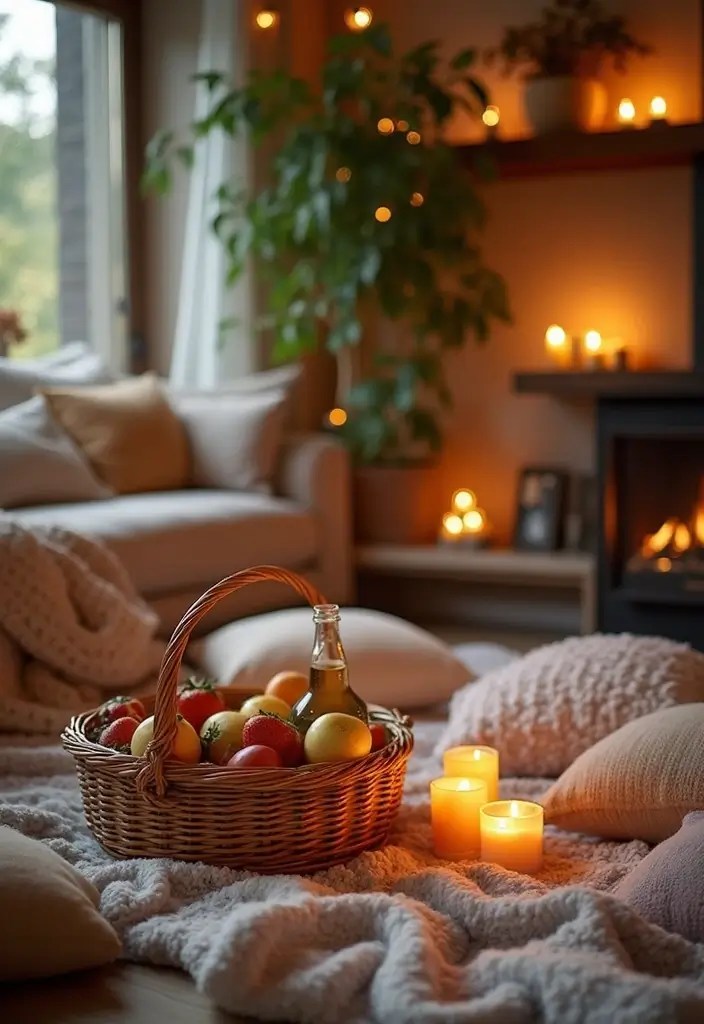 14 Cozy At-Home Date Night Ideas That Will Make You Fall in Love Again (Wait Until You Try #10!) - 1. Indoor Picnic