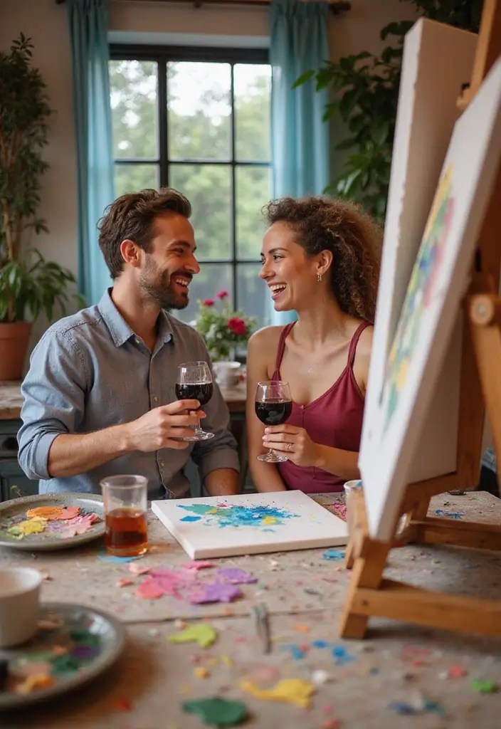 14 Cozy At-Home Date Night Ideas That Will Make You Fall in Love Again (Wait Until You Try #10!) - 10. Wine and Paint Night