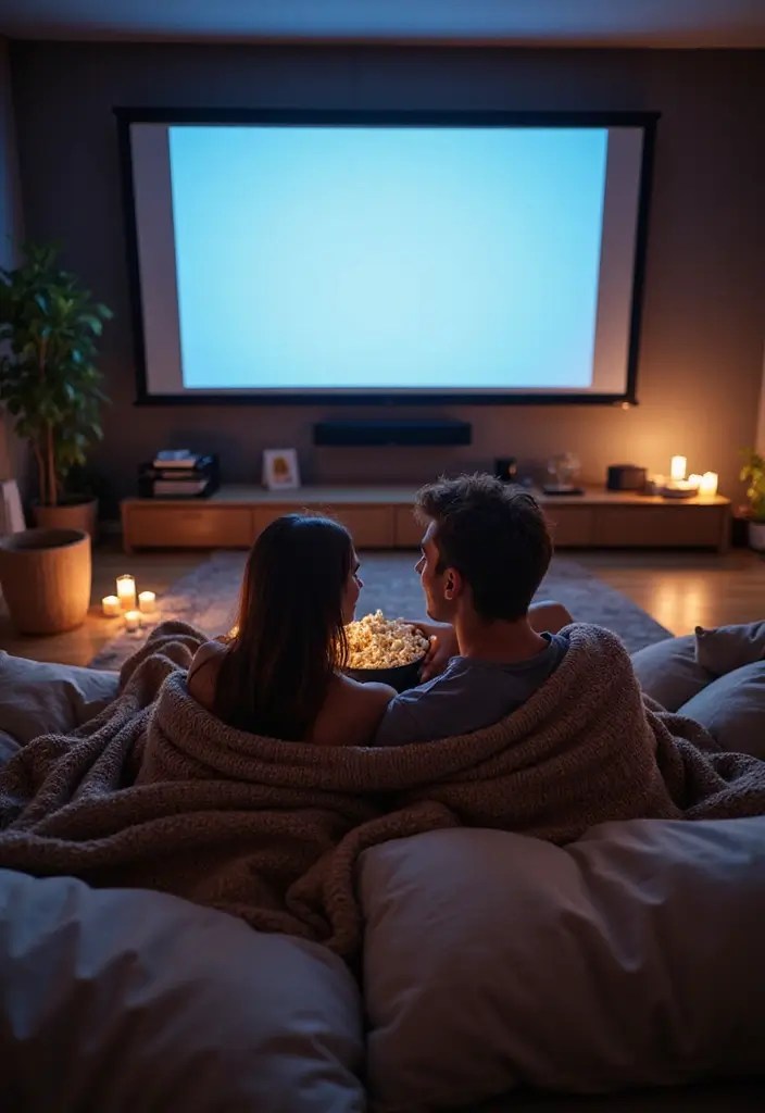 14 Cozy At-Home Date Night Ideas That Will Make You Fall in Love Again (Wait Until You Try #10!) - 2. Movie Marathon Night
