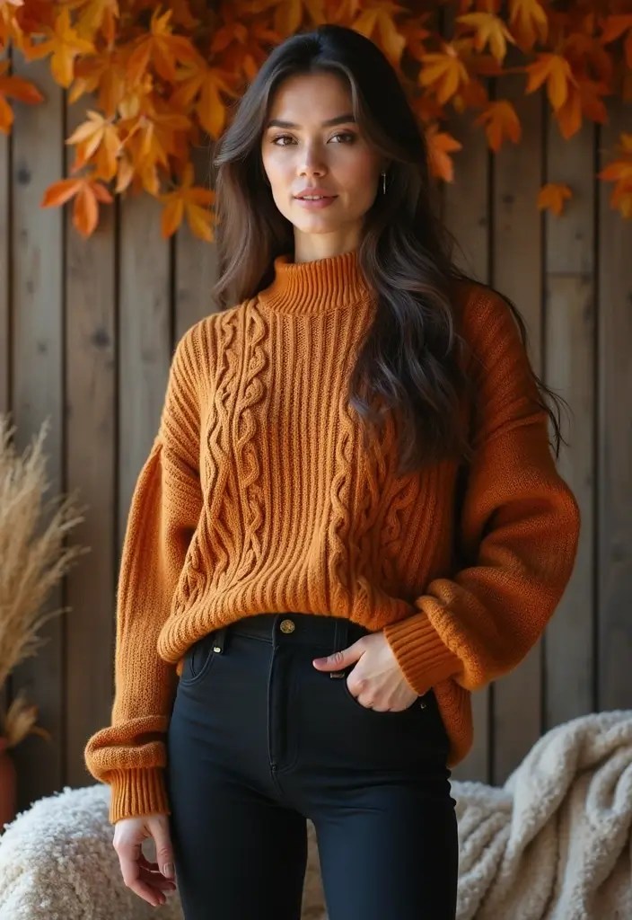 15 Layered Fall Outfit Ideas That Are So Cozy You’ll Never Want to Take Them Off! - 1. Oversized Sweater and Leggings Combo