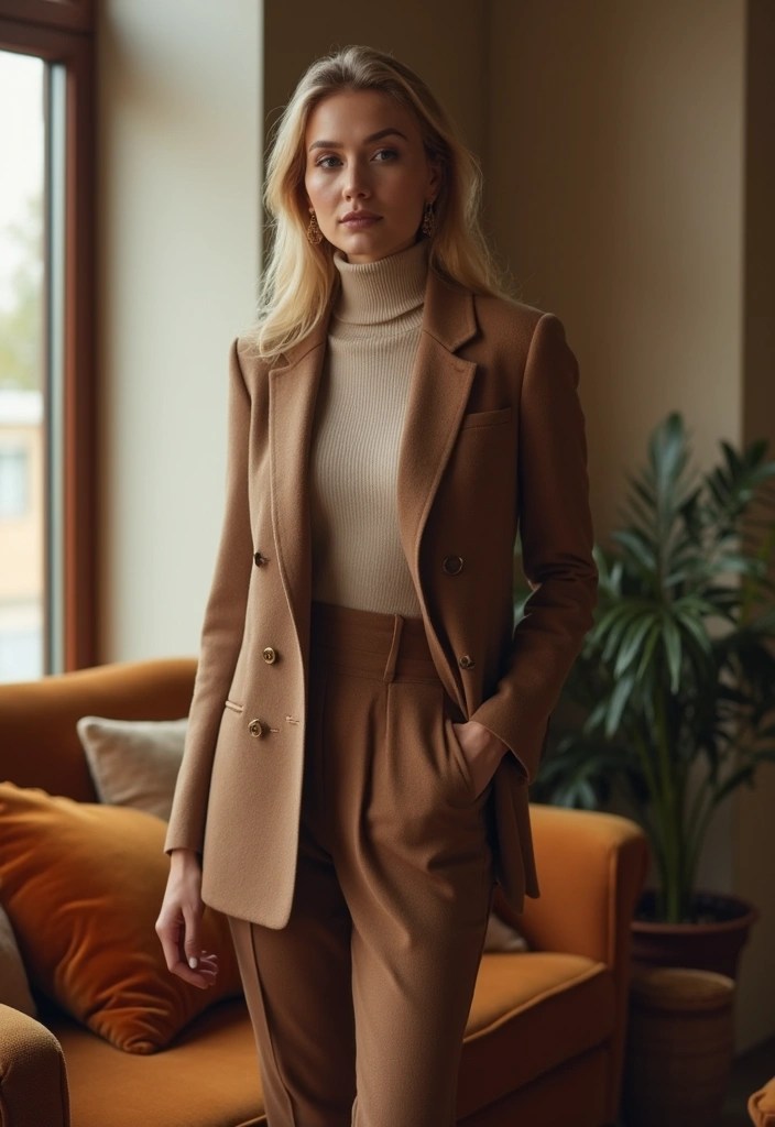 15 Layered Fall Outfit Ideas That Are So Cozy You’ll Never Want to Take Them Off! - 5. Turtleneck Under a Blazer