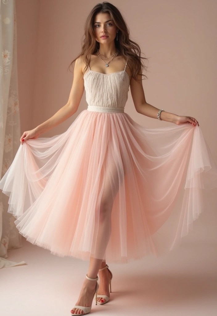 18 Chic Date Night Outfits That'll Make You Feel Like a Million Bucks (And #5 Is a Showstopper!) - 15. Sophisticated Tulle Skirt