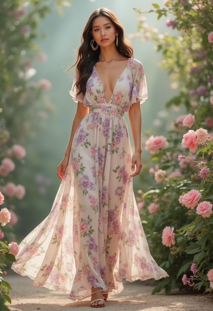 18 Chic Date Night Outfits That'll Make You Feel Like a Million Bucks (And #5 Is a Showstopper!) - 2. Romantic Floral Maxi Dress
