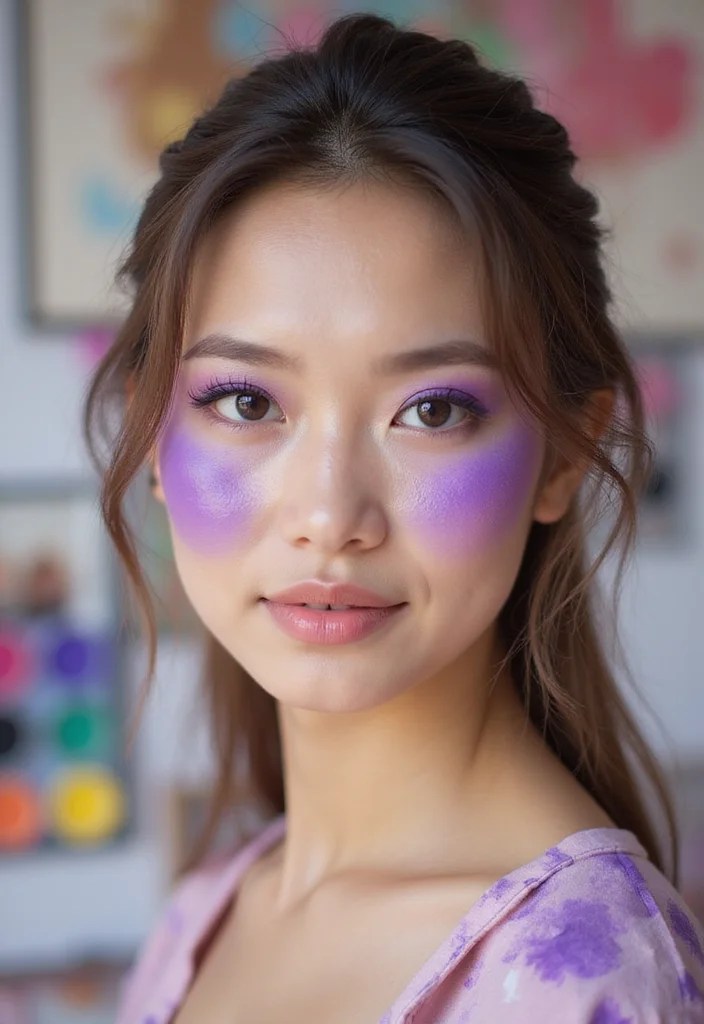 10 Stunning Purple Blush Looks You Need to Try Right Now (Get Ready to Turn Heads!) - 10. Artistic Purple Stain 1