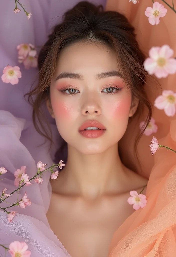 10 Stunning Purple Blush Looks You Need to Try Right Now (Get Ready to Turn Heads!) - 5. Lavender and Peach Fusion 1