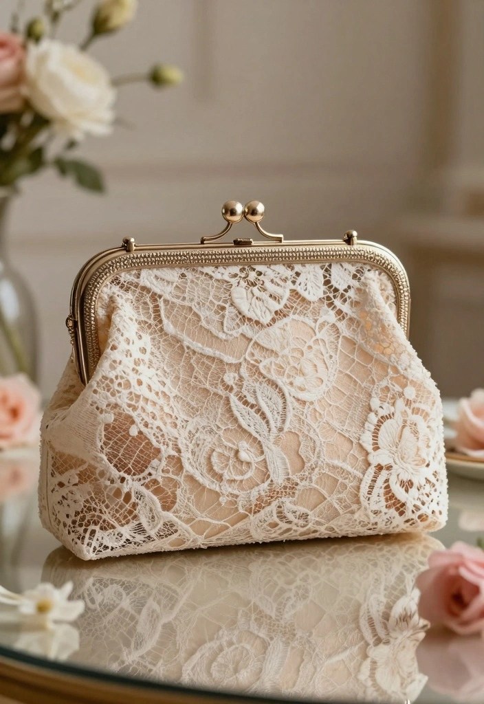 Valentine’s Day 2026 Date Night: 15 Lace & Vamp Romantic Outfits + Makeup Looks (Dupes Under $100) - 15. Vintage Lace Clutch Bag 1