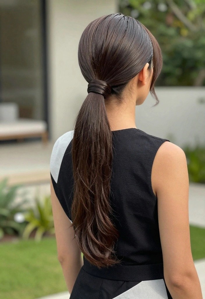 10 Chic Wedding Guest Hairstyles That’ll Steal the Show (You Won't Believe #5!) - 4. Sleek Low Ponytail 1