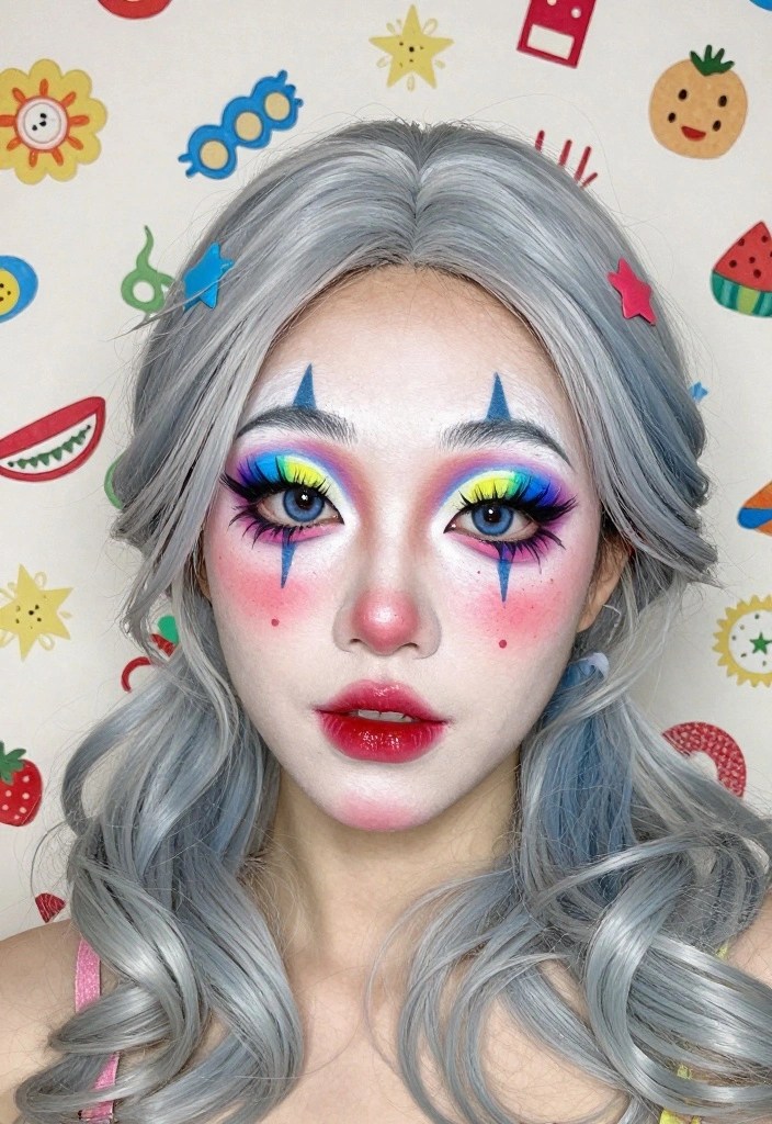 10 Out-of-This-World Alien Makeup Looks You Have to Try (Number 5 Will Shock You!) - 9. Cosmic Clown 1