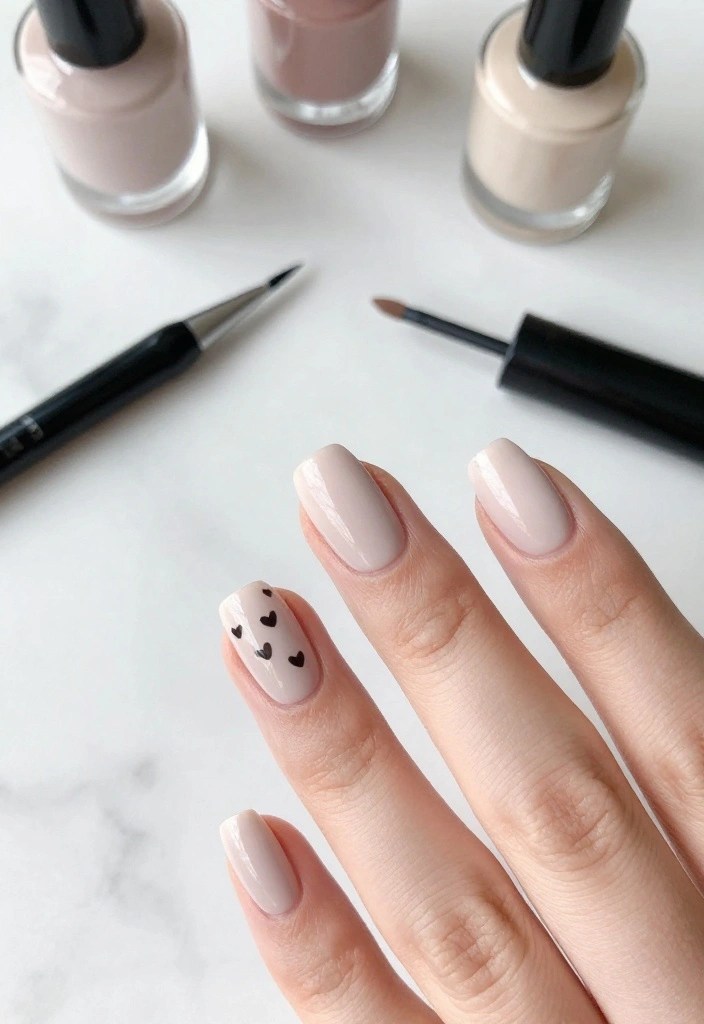 10 Valentine Day Nails with a Twist That'll Make Your Heart Skip a Beat! - 3. Minimalist Love Notes 1