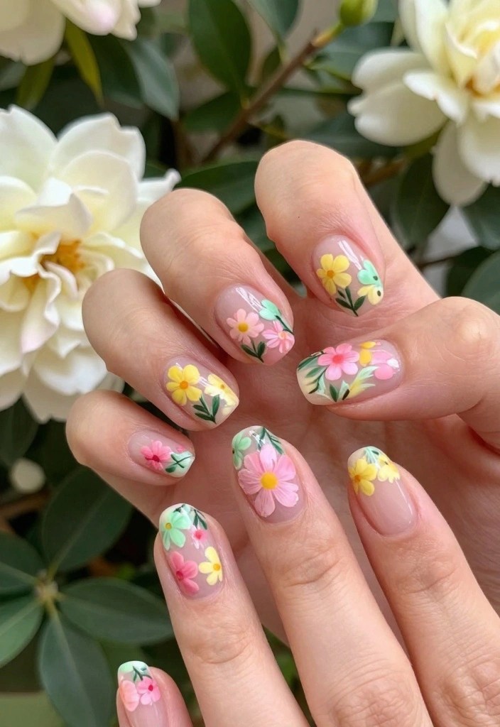 10 Valentine Day Nails with a Twist That'll Make Your Heart Skip a Beat! - 4. Floral Fantasy 1