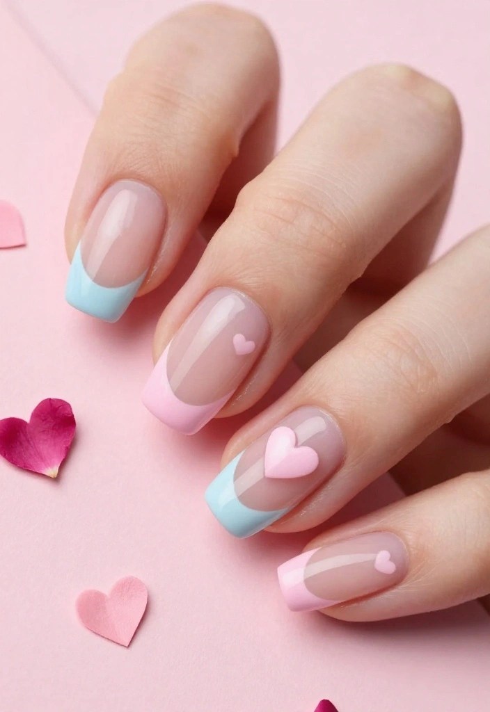 10 Valentine Day Nails with a Twist That'll Make Your Heart Skip a Beat! - 6. Sweetheart French Tips 1