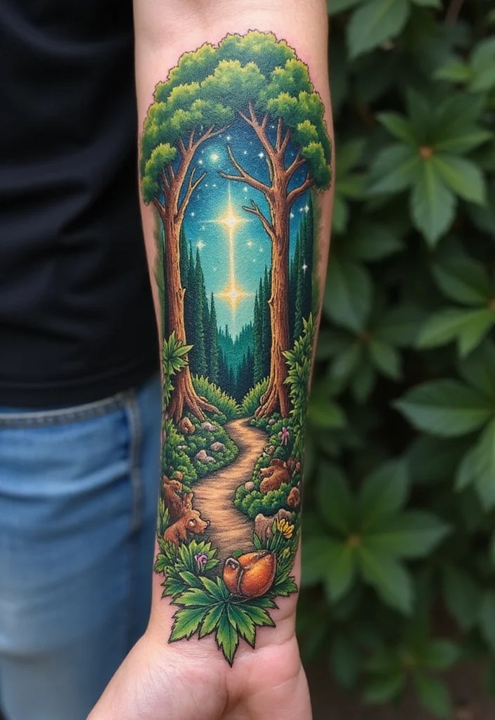13 Unique Tattoos That Speak to Your Heart Without a Single Word! - 1. The Enchanted Forest 1