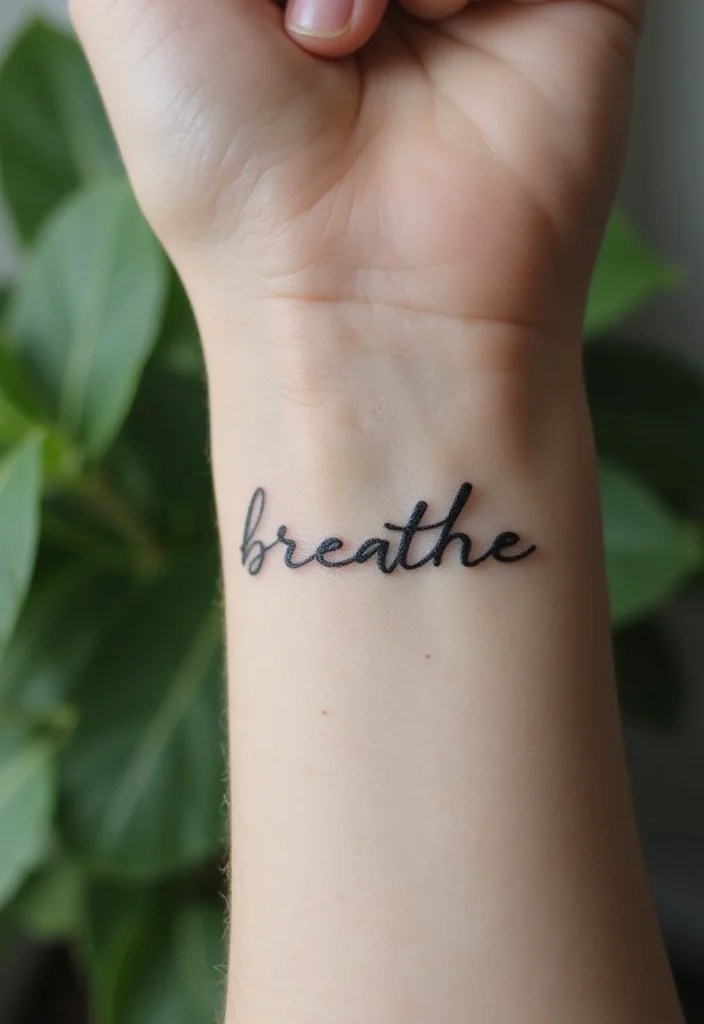 10 Breathe Tattoos That Will Make You Take a Deep Breath and Smile! - 1. The Gentle Script Tattoo 1