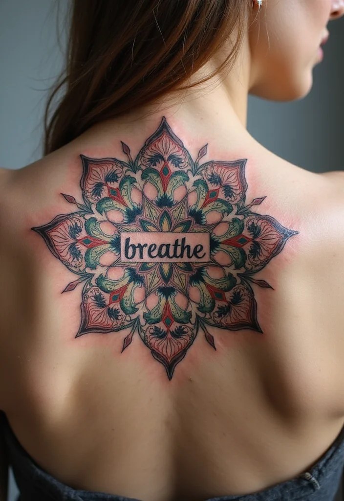 10 Breathe Tattoos That Will Make You Take a Deep Breath and Smile! - 3. The Mandala Breathe Tattoo 1